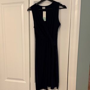 Kaileigh navy  Faux-Wrap Midi Dress